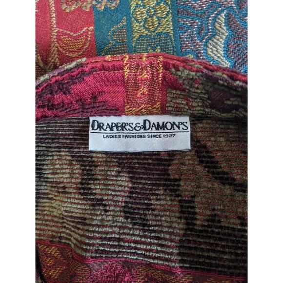 Drapers & Damons Size Large Patchwork Tribal Floral Tapestry Hippie Jacket - Picture 12 of 12